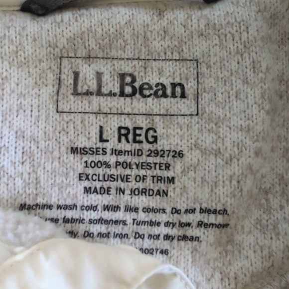 TODAY ONLY! L.L. Bean Sweater Fleece Pullover, Size L, Oatmeal - Picture 5 of 13